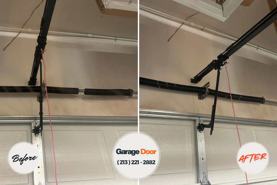 Before and after: garage door repair Bridgeville, DE